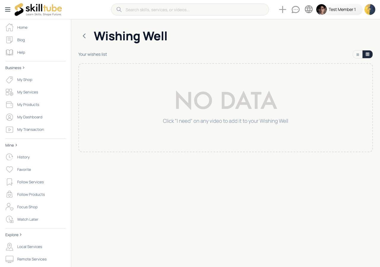 Your Wishing Well list